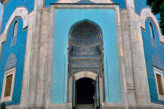 Bursa traditional symbol of green mausoleum and local name of yesil turbe and its entrance gate.