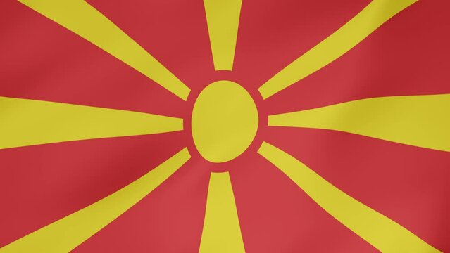 Bandera animada, Macedonia del Norte. 4K
