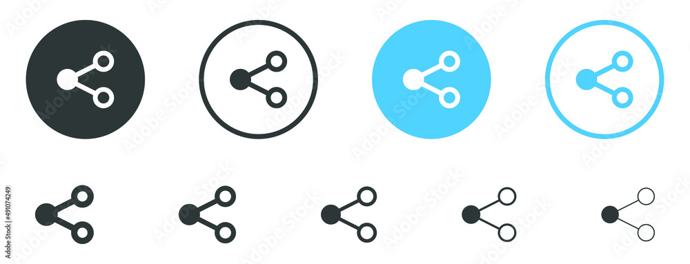 Poster share icon, connection symbol - network sharing icons, share line icon button, outline - connect, da