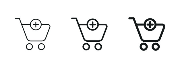 add to shopping cart icon, shop basket symbol with plus sign © icons gate