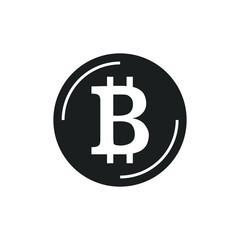 black bitcoin sign vector icon