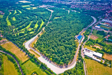 Monza race circut aerial view near Milano