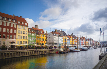 Fototapeta na wymiar canal de Nyhavn à Copenhague - Capitale du Danemark