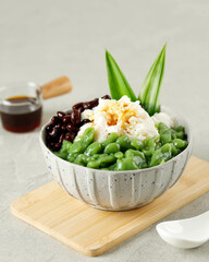 Malaysian Desserts Called Cendol. Cendol is Made From Crushed Ice Cubes, Red Bean.