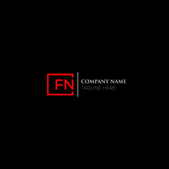 FN logo monogram isolated on circle element design template, FN letter logo design on black background. FN creative initials letter logo concept. FN letter  design.