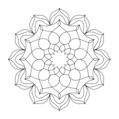 Detailed vector mandala ornament isolated with small elements	
