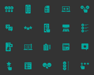 set of feedback line icons, customer experience, survey, marketing, testimonial