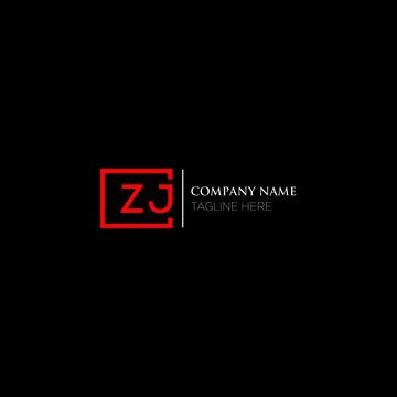ZJ logo monogram isolated on circle element design template, ZJ letter logo design on black background. ZJ creative initials letter logo concept. ZJ letter design. 