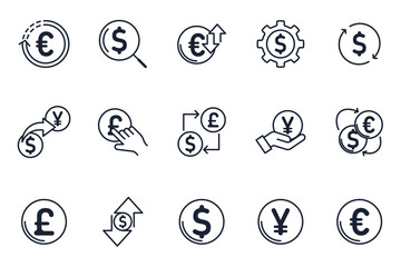 set of Currency elements symbol template for graphic and web design collection logo vector illustration