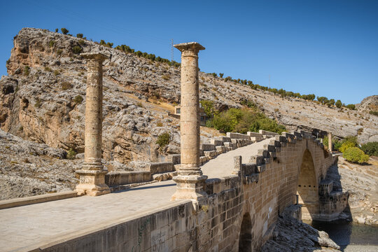 Severan Bridge historic Roman bridge in Adiyaman province, Southeastern Turkey.