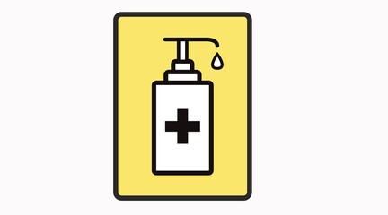 Hand Sanitize Icon. Vector Illustration of Washing Hands, with a Dispenser