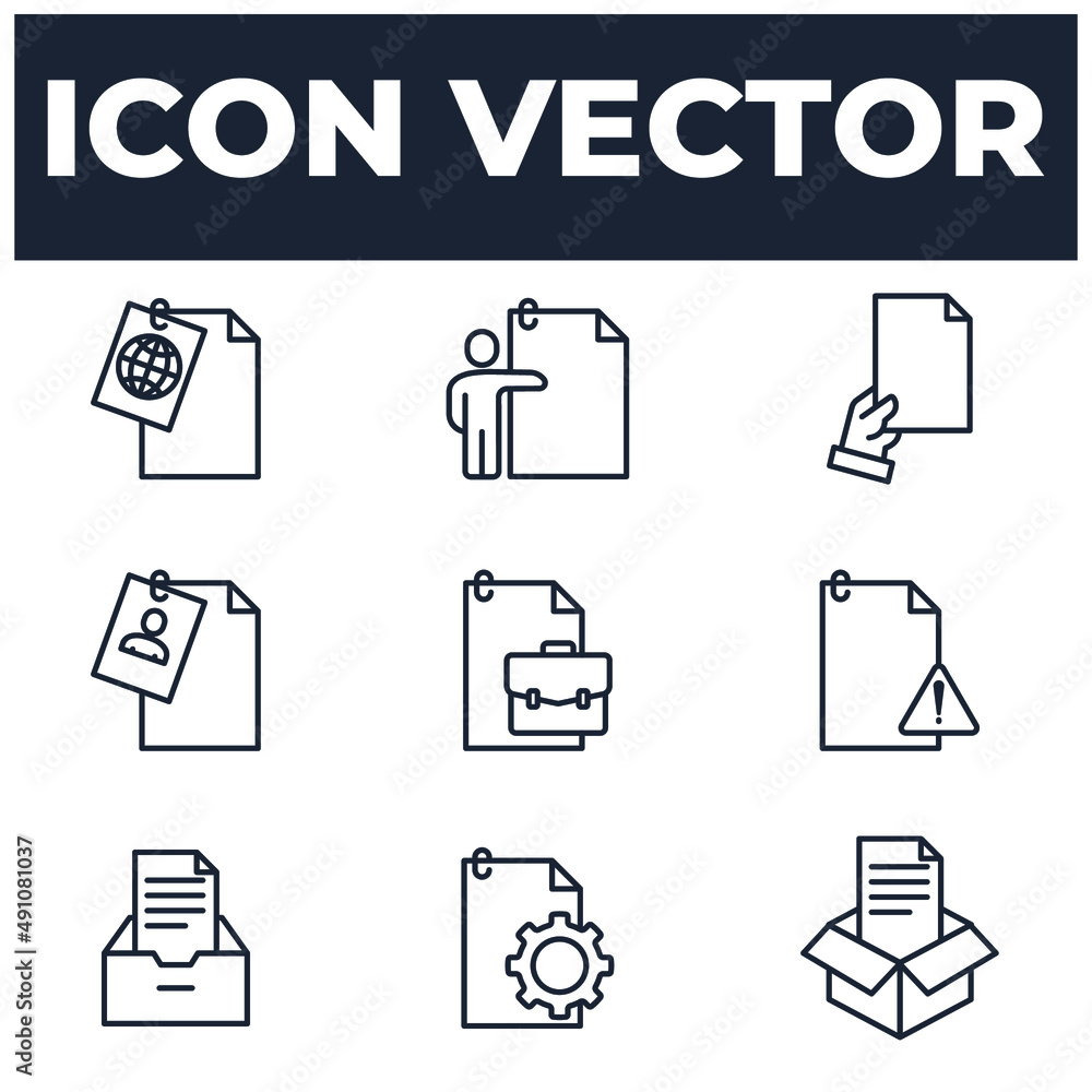 Poster set of documents elements symbol template for graphic and web design collection logo vector illustra