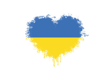 Ukraine. Heart. Flag.