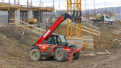 Telehandler Forklift Construction Site