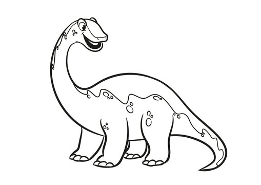 brontosaurus cartoon illustration coloring book