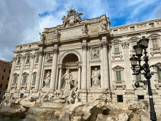 Beautiful view on Trevi fountain in Rome, Italy