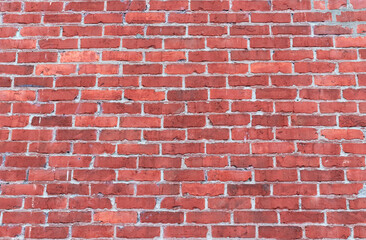 Brick wall with red brick, red brick background.