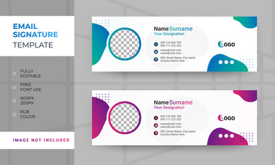 Corporate Modern Email signature template design or email footer and personal social media cover
