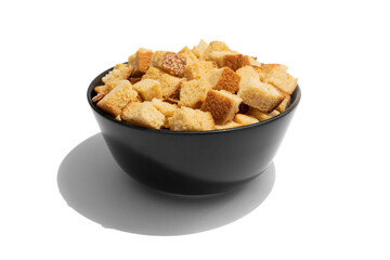 Black cup plate vanilla sweet square crackers on a white background close-up top view mockup