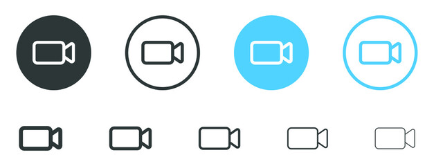 video camera icon for streaming , facetime icons video call symbol	
