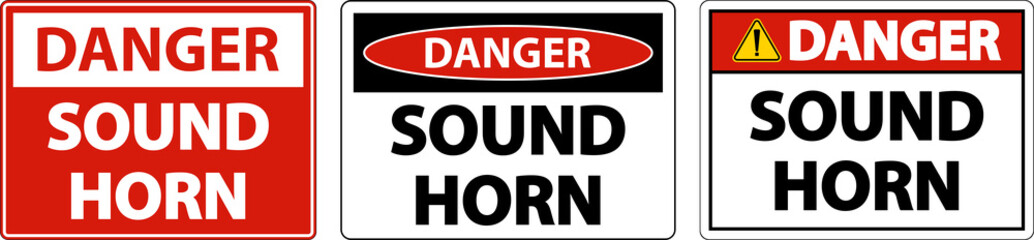 Danger Sound Horn Sign On White Background