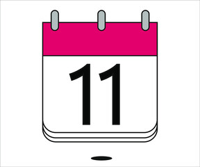 day 11 red calendar icon with white background
