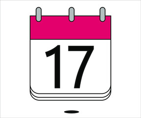 day 17 red calendar icon with white background
