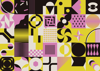 Colorful Geometric Art Graphics Vector Pattern Design Background