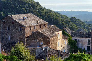 Fototapeta na wymiar Sant'Andréa-di-Cotone village in Corsica island
