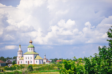 Summer landscape with views of the Suzdal Kremlin.