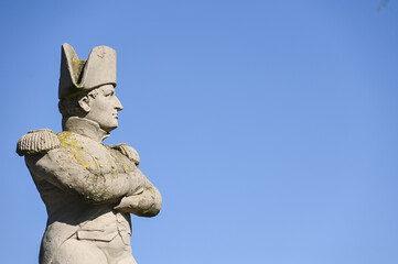 Belgique Wallonie Waterloo statue empereur Napoleon bataille defaite - obrazy, fototapety, plakaty