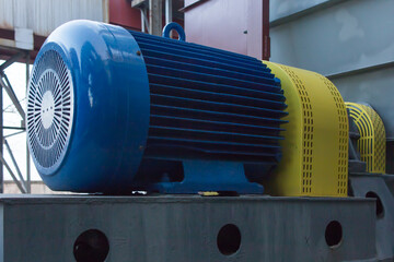 Large electric motor used to drive the fan
