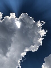 Sun under the clouds in the sky