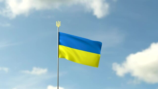National flag of ukraine. 3d render 