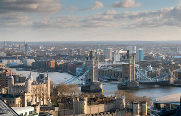 Europe, UK, England, London, Tower Bridge and Tower