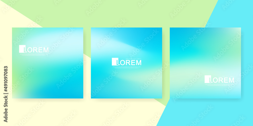 Poster trendy abstract square mockup pastel colorful gradient art holographic templates. suitable for socia