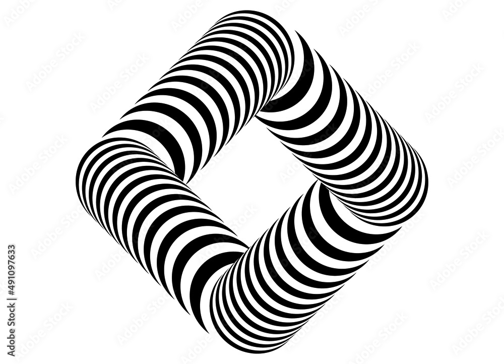 Poster design element. black and white striped square. frame. trendy striped vector background