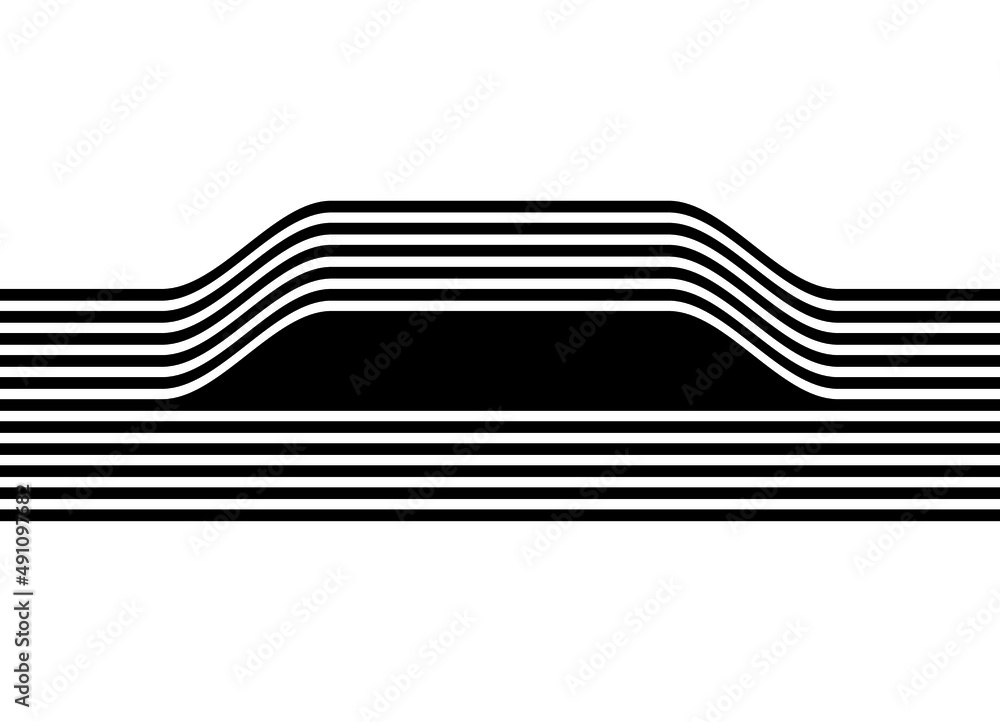 Poster black and white pattern of black parallel lines on a white background. abstract vector background.