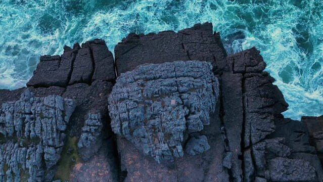 Landscape of the coastal cliffs in the surroundings of the Ajo Lighthouse and the Cuberris beach. Garlic, Cantabria, Spain, Europe