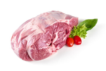 Fresh pork meat, isolated on white background. High resolution image.