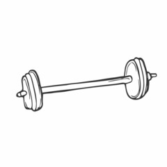 Doodle style weightlifting sports illustration.