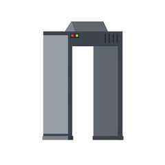 Metal detector. Safety frame. Checking dangerous items.