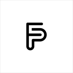 initials FP or PF vector in black color logo