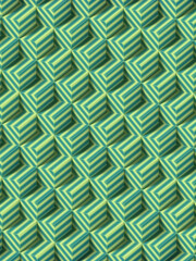 Group of rectangles with green colored striped texture. 3d rendering digital illustration