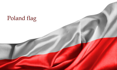 flag of Poland silk fabric background