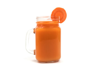 Fresh and healthy vegetable juice from vegetables on a white background
