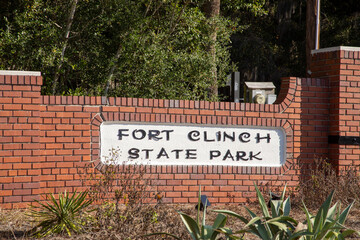 Fort Clinch State Park sign - obrazy, fototapety, plakaty