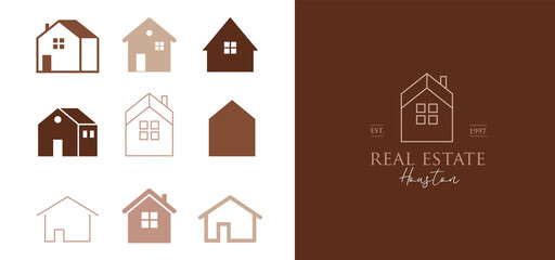 Home, houses and buildings icons, symbols and logos