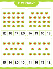Counting game, how many Pacifier. Educational children game, printable worksheet, vector illustration