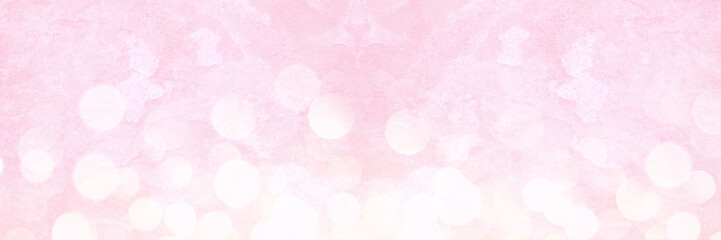 Trendy pink gentle banner with gold bokeh